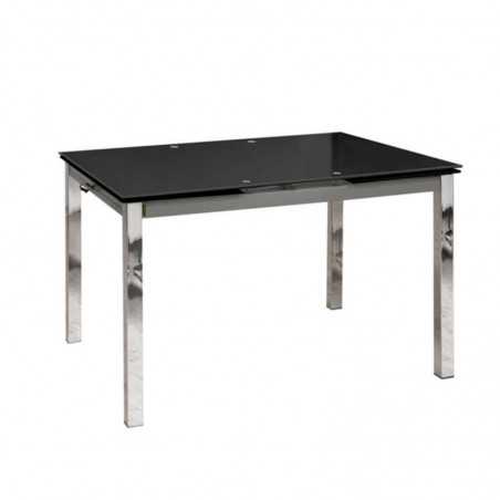 Mesa comedor Tokio negra 120x90 Cristal templado - Miroytengo.es