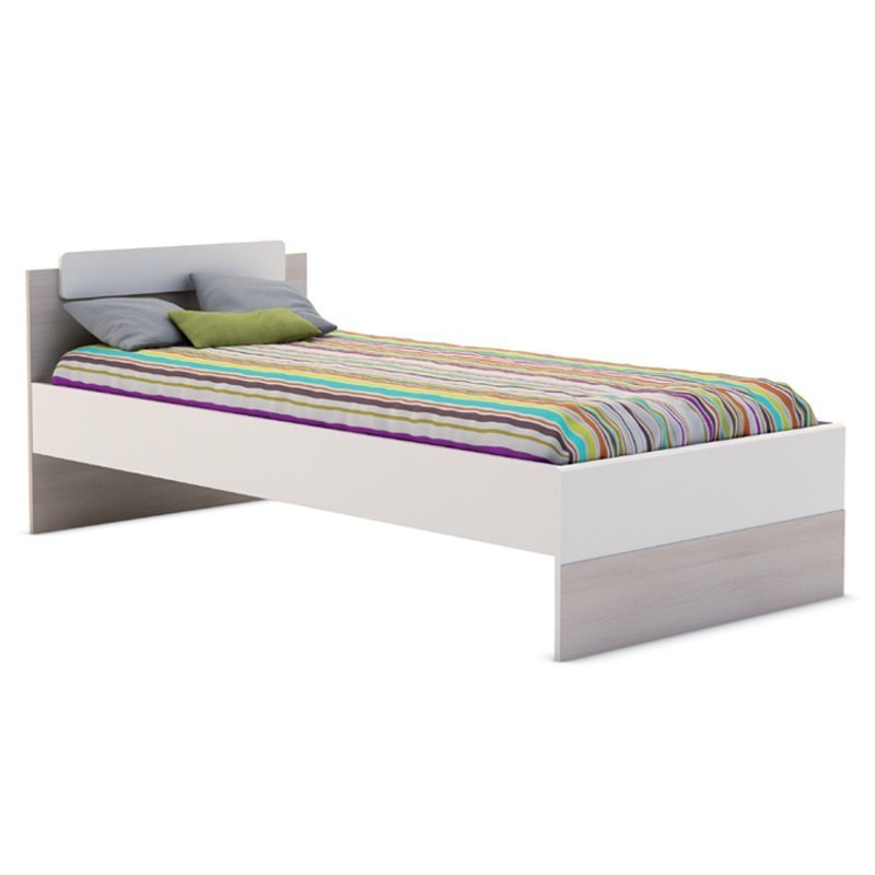 Cama 90x190 Game color blanco y acacia Cama 90x190 Game color blanco y acacia