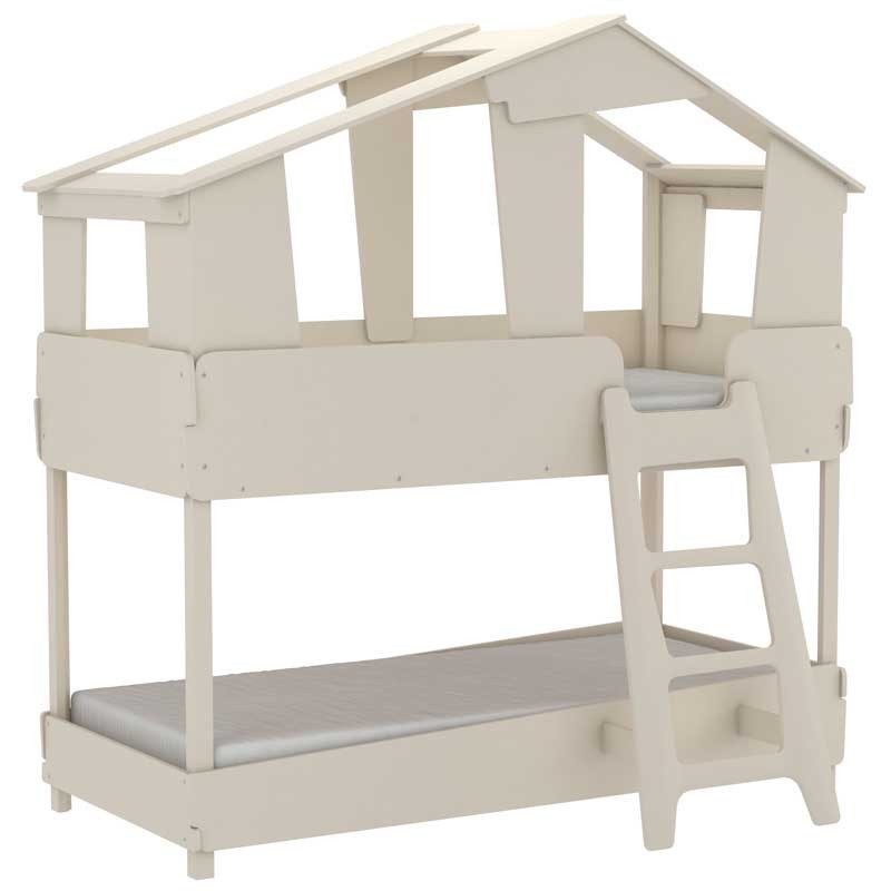 Cama infantil Casa Arbol litera de madera color beige Cama infantil Casa Arbol litera de madera color beige