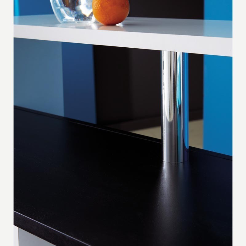 Mueble Bar Blanco y Negro con Reposapiés 110x48x113 cm - Miroytengo.es