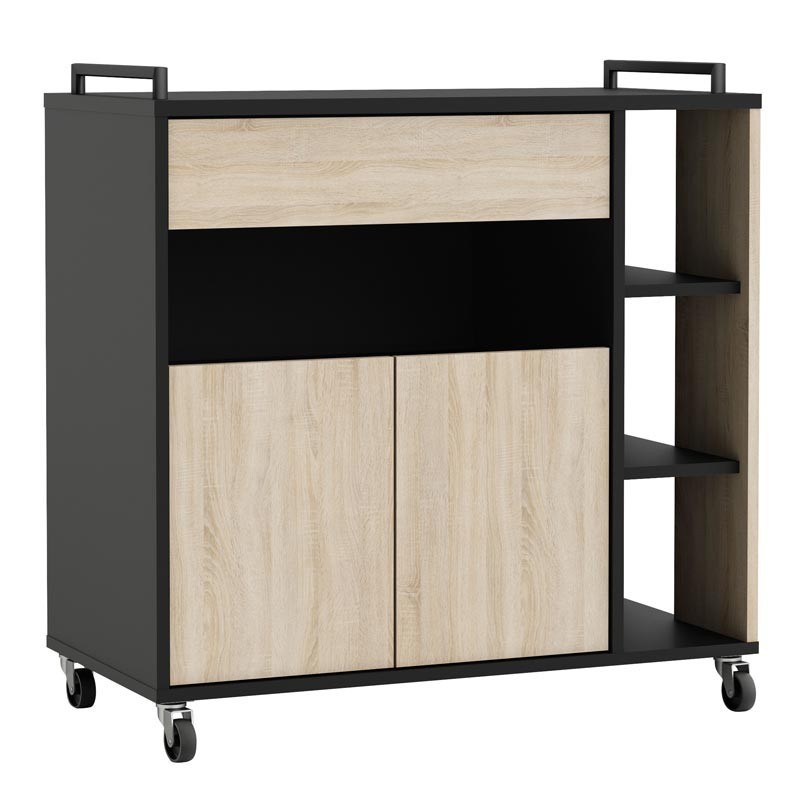 Mueble auxiliar Microondas roble negro 80x76,5 Mueble auxiliar Microondas roble negro 80x76,5