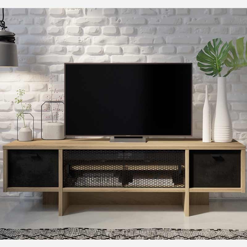 Mueble Mesa TV Saga 2 cajones 2 puertas 140x40 cm