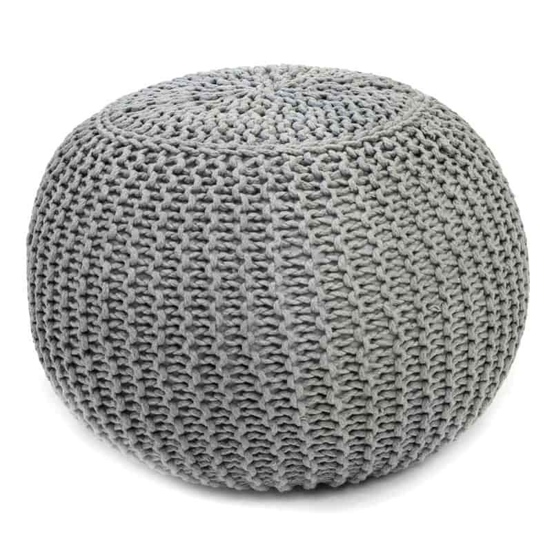 Pack 2 puff color gris estilo moderno 40x29 cm Pack 2 puff color gris estilo moderno 40x29 cm
