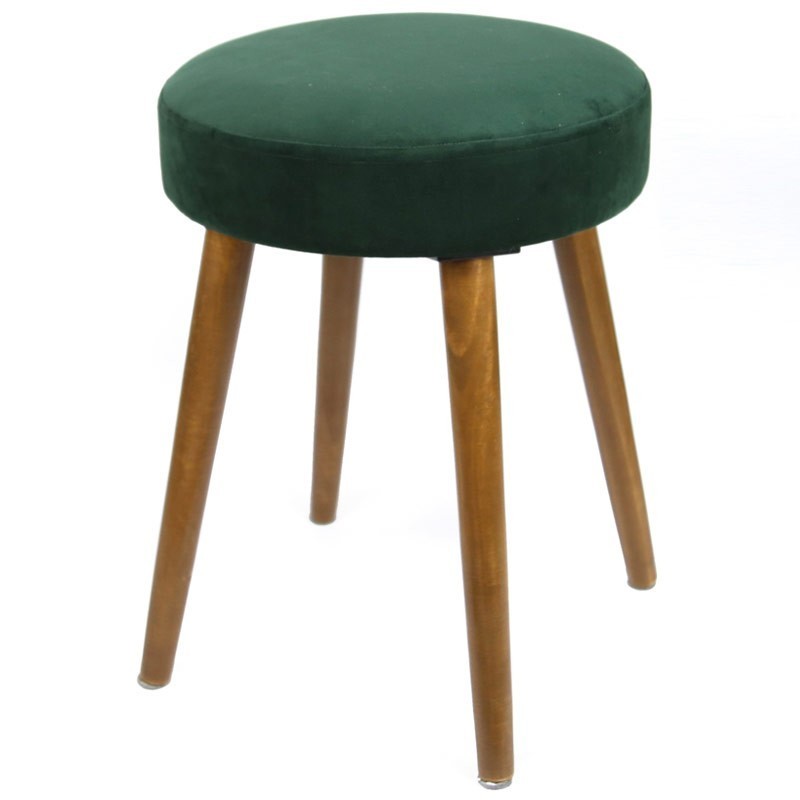 Pack 2 taburetes Velvet color verde pata madera 49x36 cm Pack 2 taburetes Velvet color verde pata madera 49x36 cm