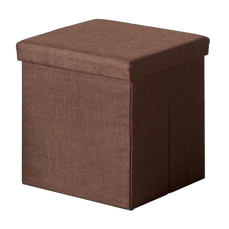 Puff Cuadrado Marrón Tela 40x41 Salón Dormitorio - Miroytengo.es