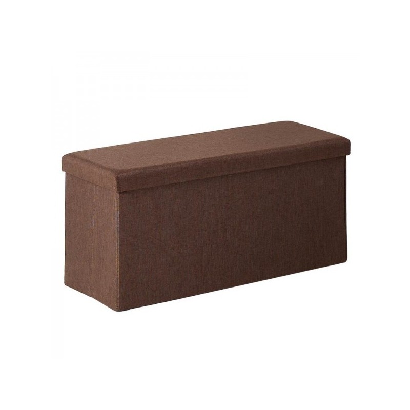 Pouf marrón rectangular con tapa 80x40