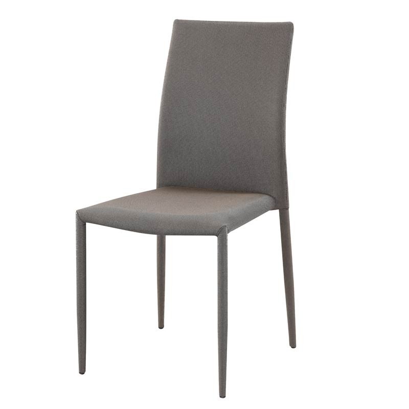 Silla Salón Comedor Kursa Marrón Tela Apilables Mueble 90x44x53 cm