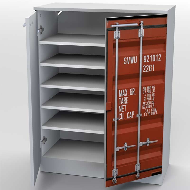 Armario Zapatero Industrial Original Contenedor Rojo - Miroytengo.es
