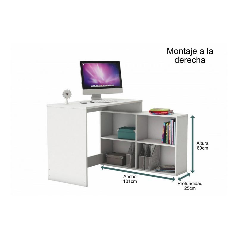 Mesa Escritorio Moderno Con Estanteria Baja Color Blanco_medidas Mesa Escritorio Moderno Con Estanteria Baja Color Blanco_medidas