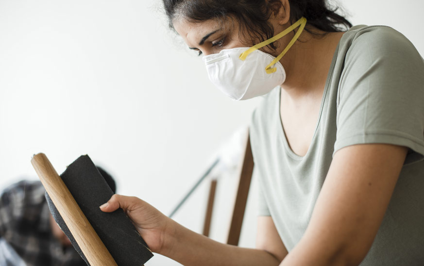 Herramientas para pintar un mueble de melamina